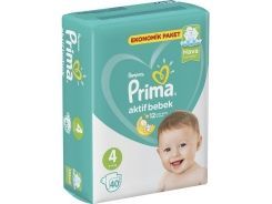 Prima Bebek Bezi Aktif Bebek Maxi Ekonomik Paket 4 Beden 9-14 Kg 40 Adet